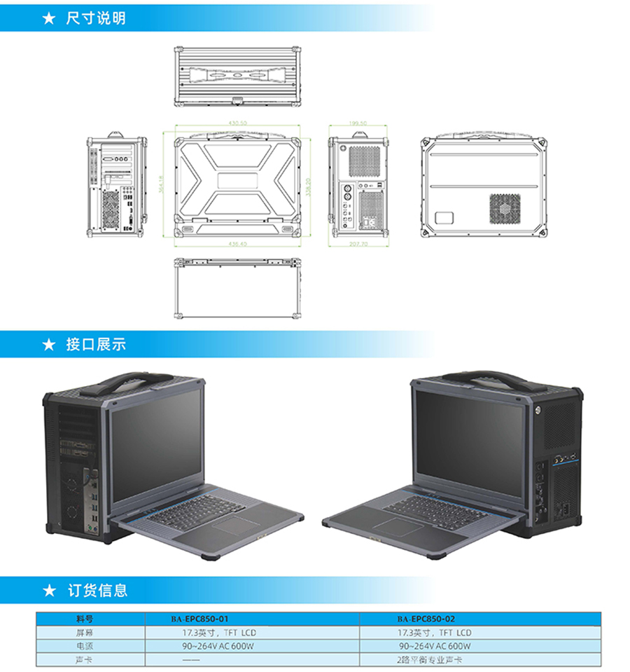 便攜式加固17.3寸計算機(jī)工控觸摸電腦一體機(jī)